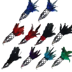 Halloween Witch Gloves Lace Rhinestones Mittens Women's Witch Elbow Long Gloves