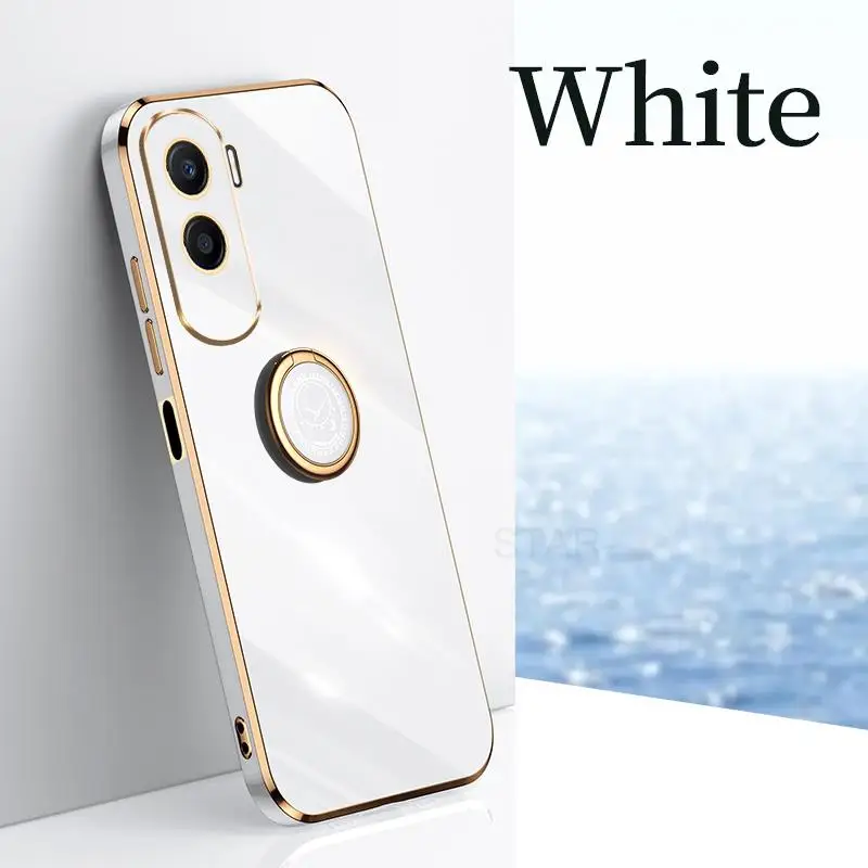 Honor90 90lite Luxury Plating Ring Holder Phone Case For Huawei Honor 90 Lite 5g Pro X50i Silicone Stand Back Cover Honor90lite