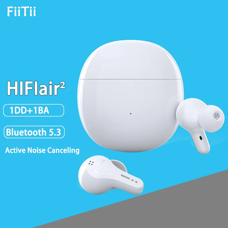 Mifo FiiTii HiFiAir2 Active Noise Canceling Earphones In Era True Wireless Earbuds Hybrid Bluetooth 5.3 Sport Waterproof ANC