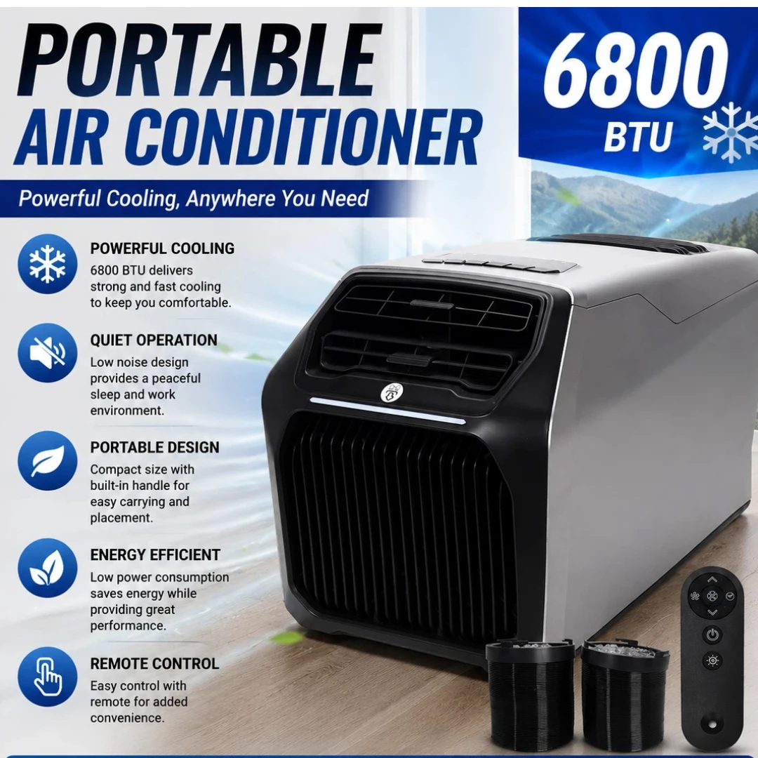 Outdoor Camping Air Conditioner - Climatiseur portable 6800 BTU pour camping-car,
