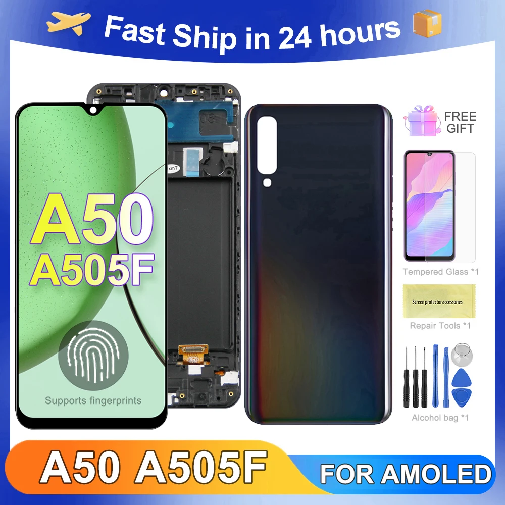 A50 6.4''For Samsung For AMOLED A505F A505G A505W A505X A505G A505N LCD Display Touch Screen Digitizer Assembly Replacement