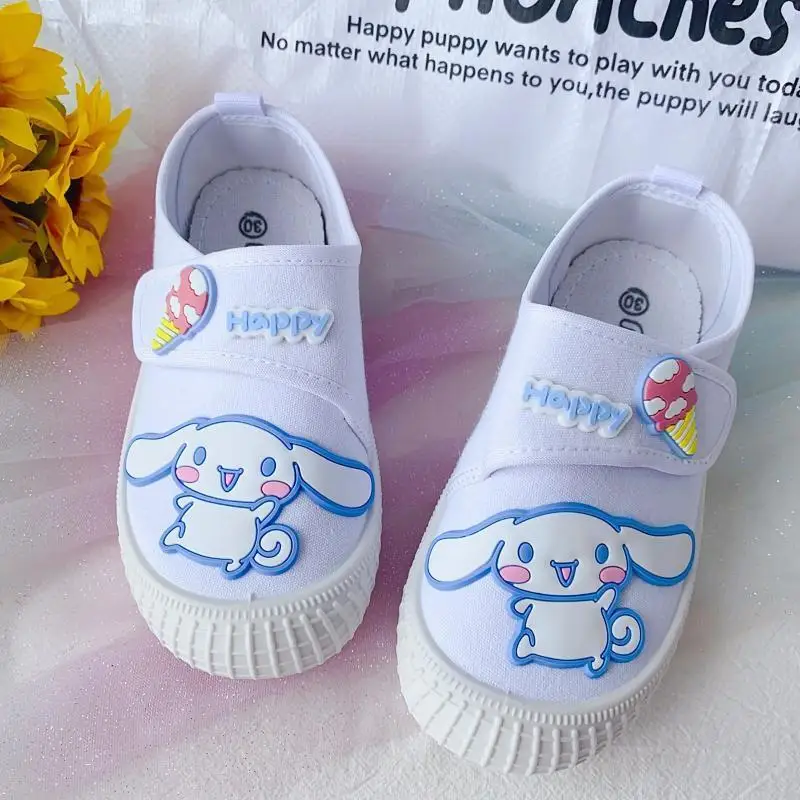 

Kawaii Kuromi Anime Sanrio Shoes Girls Cartoon Sweet Cute Baotou Velcroed Soft Soled Canvas Shoes Babys Dance Shoes Kid Gift