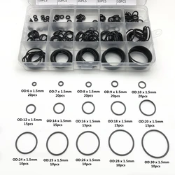 Box Rubber NBR O Ring CS 1.5mm Assortment Black O-Ring Sealing Gasket Set Nitrile Washers High Quality For Car O Ring Kit