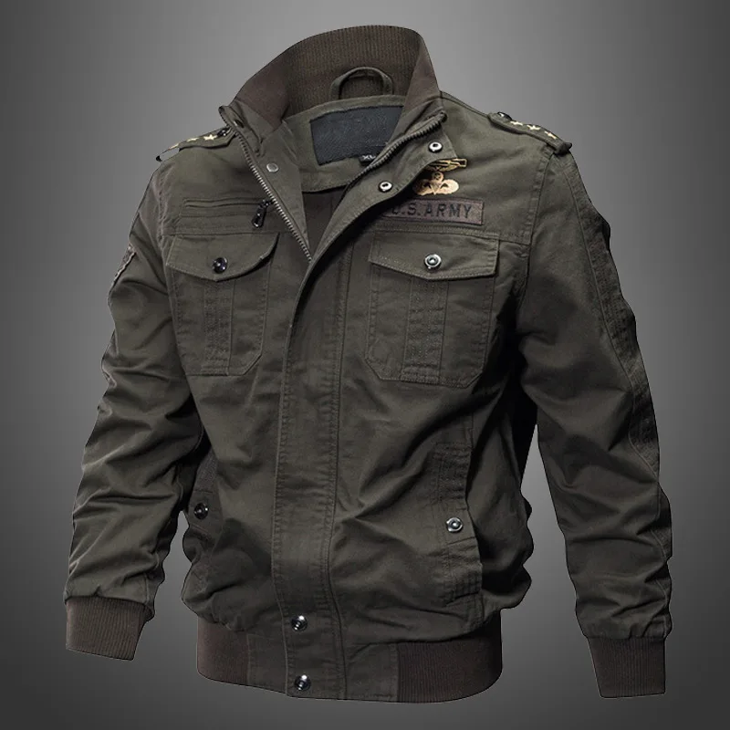 2024 Spring and Autumn New Men's Military Fan Cotton Jacket Fleece Tooling Large Size Trend Coat