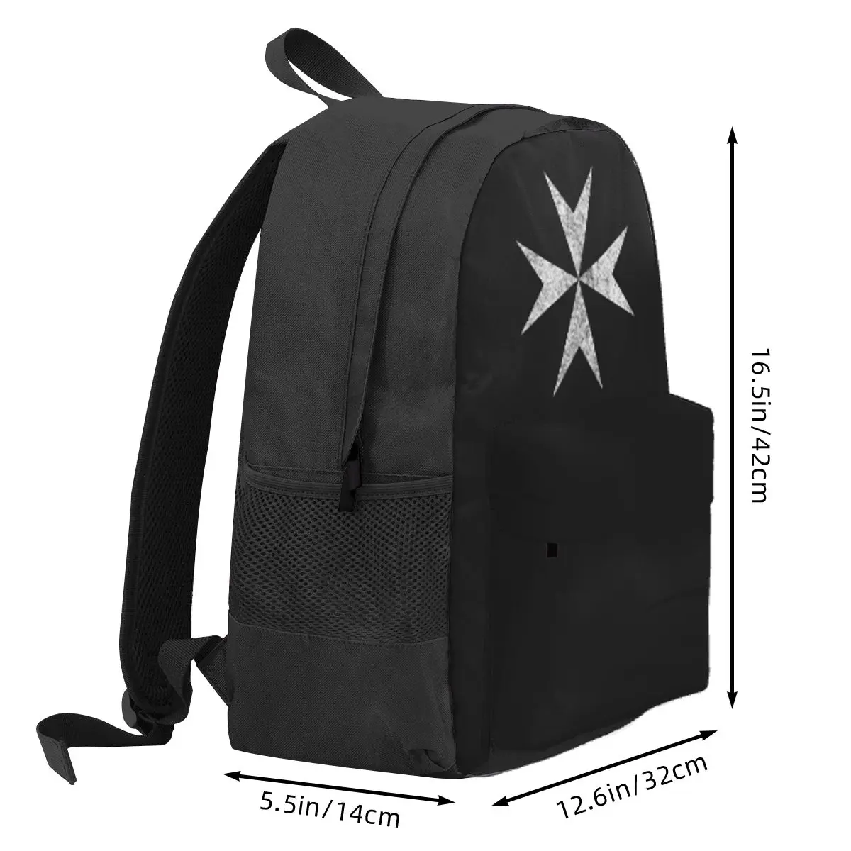 Maltese Cross Knights Hospitalier Malta Crusades Student Backpack School Bag Hiking Travel Daypack Bookbag Shoulder Bags