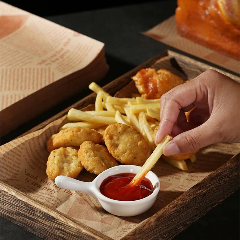 Papel a prueba de aceite para envolver sándwiches, hamburguesa, pan, comida frita, freidora, plato de papel para hornear al aire, accesorios, 50/100 Uds.