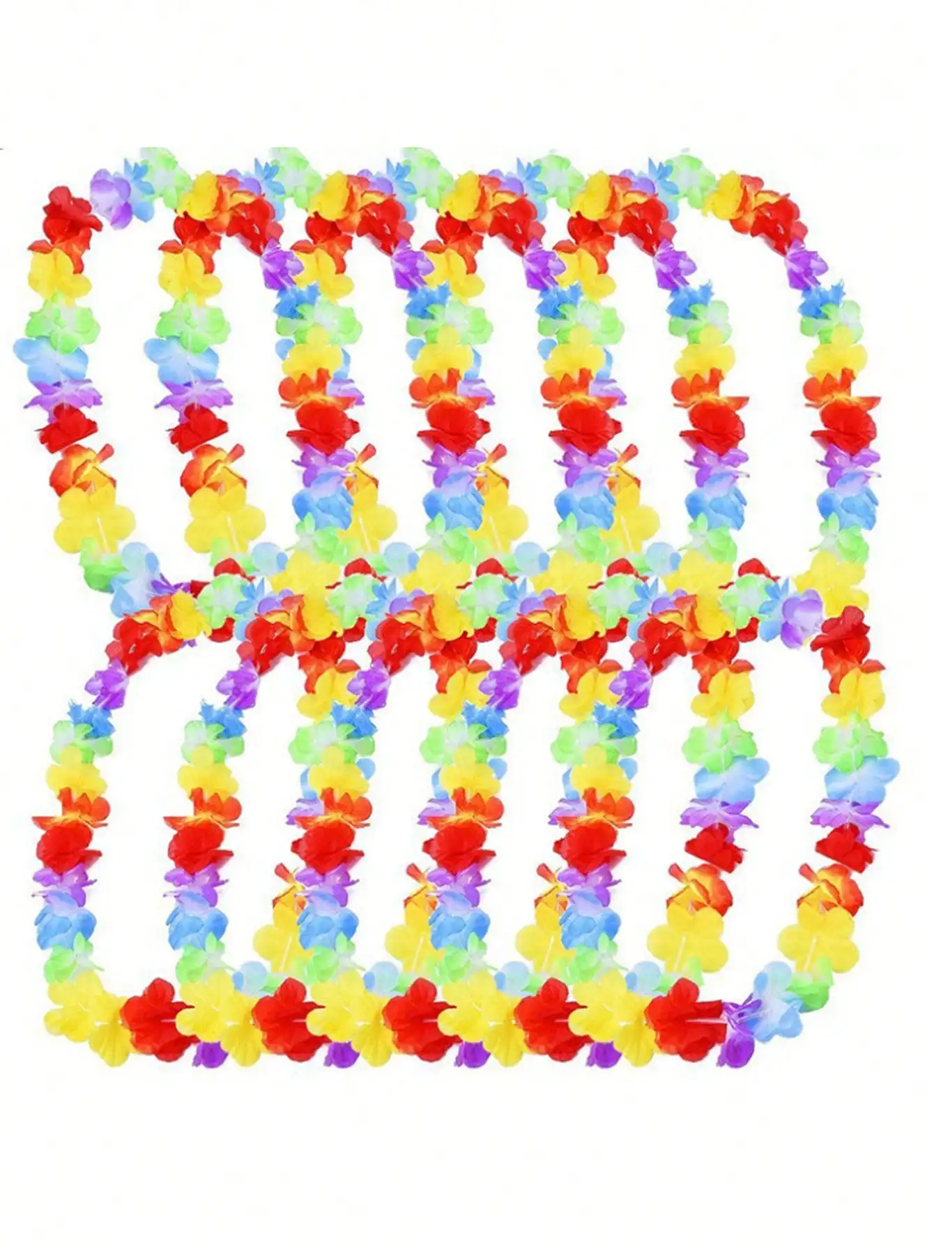 10/20 piezas collar de flores hawaianas artificiales Tropical para fiesta de baile Hula hawaiana flor Leis verano playa Fiesta EN LA Piscina Decoración