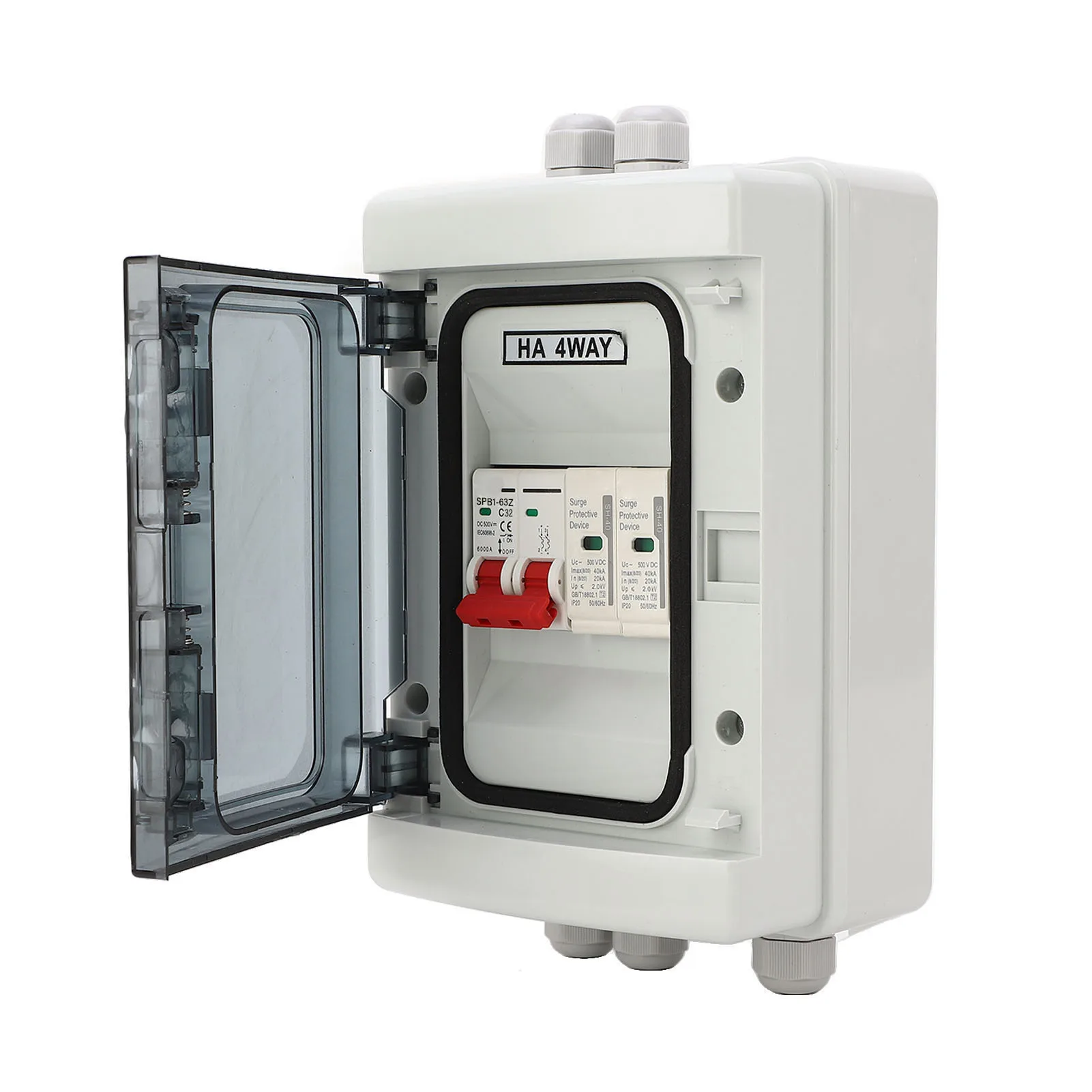 

Circuit Breaker MCB Isolation Switch Protection Waterproof Distribution Box DC 500V for Outdoor 63A