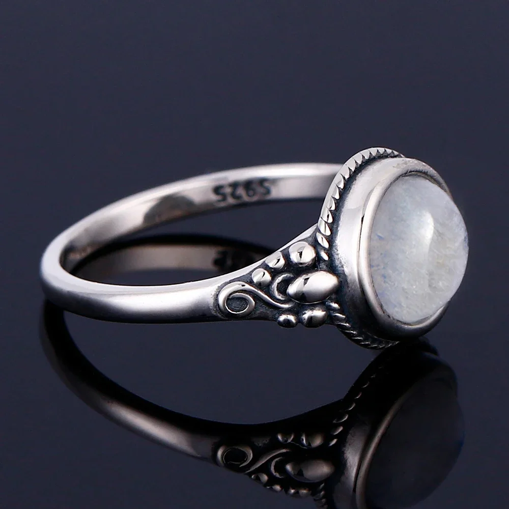 Nasiya New Trend Women's Moonstone Rings Silver Moonstone Jewelry Daily Life Wedding Anniversary Engagement Gifts