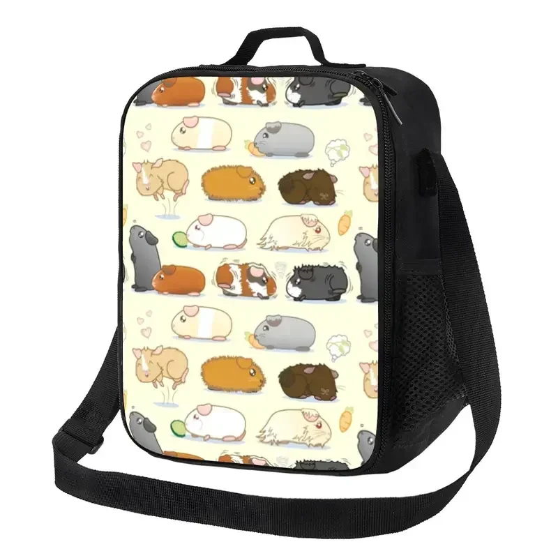 

Fashion Guinea Pig Parade Insulated Lunch Bag for Outdoor Picnic Animal Resuable Thermal Cooler Bento Box Women Kids