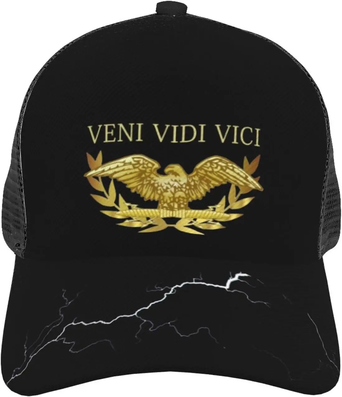 Men's Women's Baseball Cap Casual Breathable Mesh Cap Adjustable Trucker Hat Veni Vidi Vici I Came I Saw I Conquered