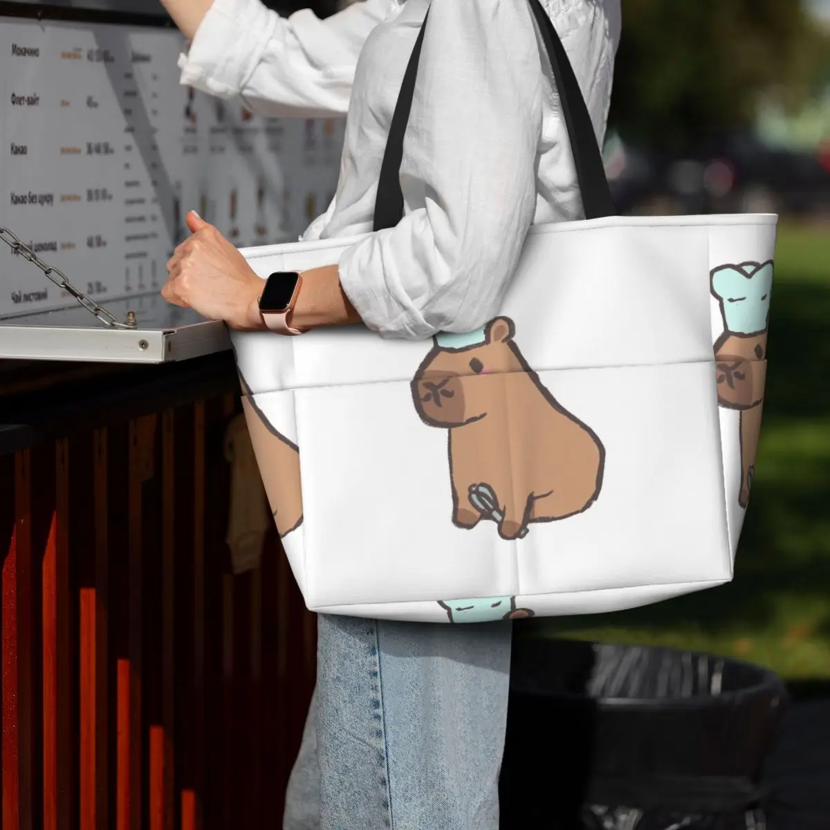 

Пляжная большая сумка Chef Capybara для спортзала, йоги, Duffle, большая большая сумка, женская дорожная сумка, сумка для фитнеса