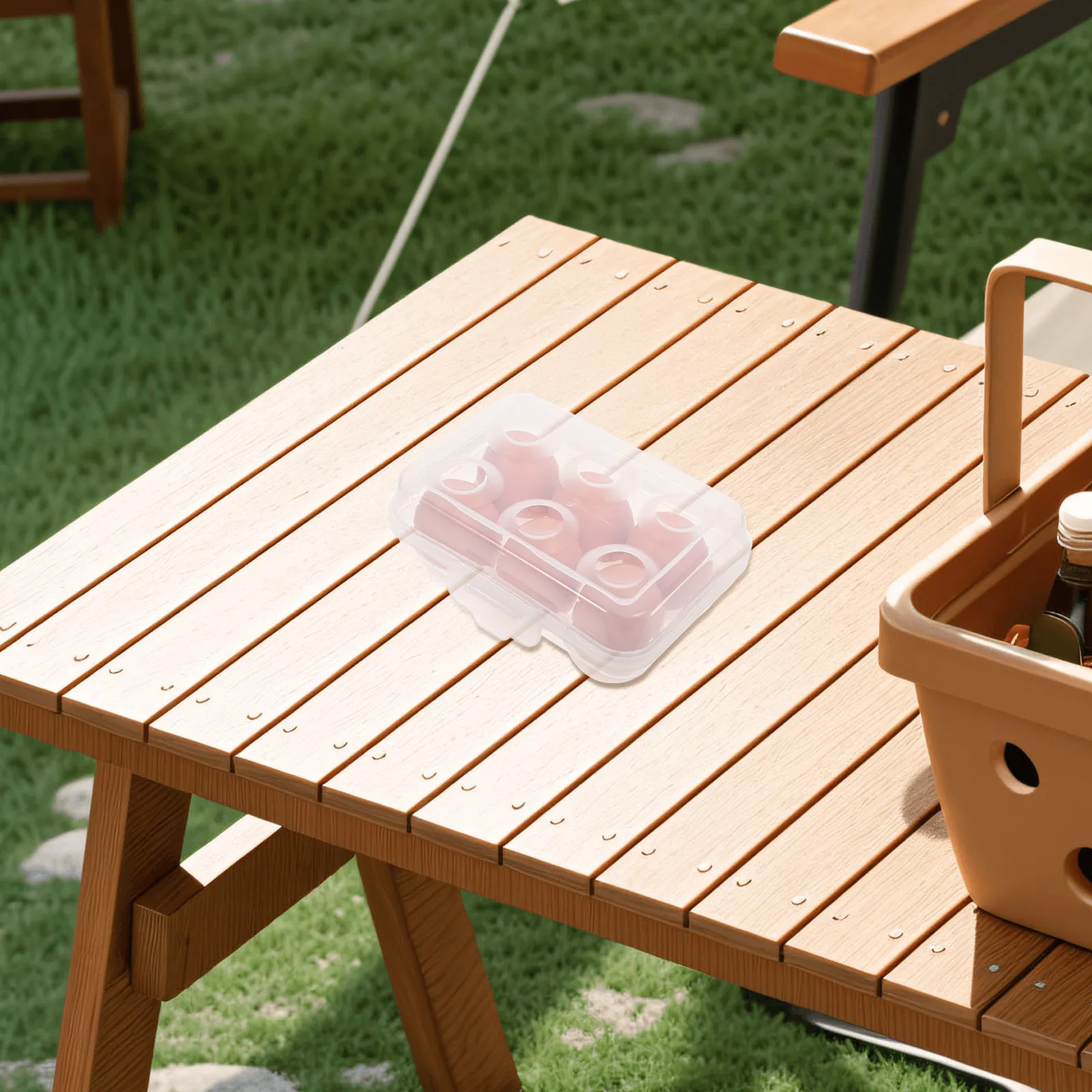 Flat Design Anti-Breakage Egg Holder for Camping Outdoor Picnic Travel Portable Shockproof Egg Storage Container Reusable