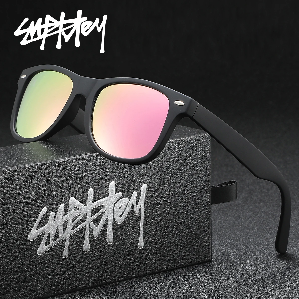 

SUPKLEY, 1 шт., женские поляризационные солнцезащитные очки, матовая оправа с принтом, легкие и удобные мужские солнцезащитные очки для вождения, путешествий, пляжа