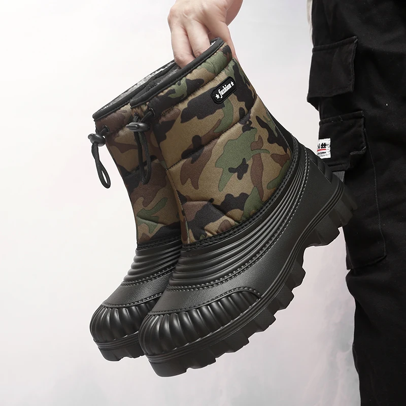 

2025 Men's Winter Snow Boots, Padded and Thickened Warm Cotton Shoes, Anti-slip and Wear-resistant Outdoor Hiking Boots