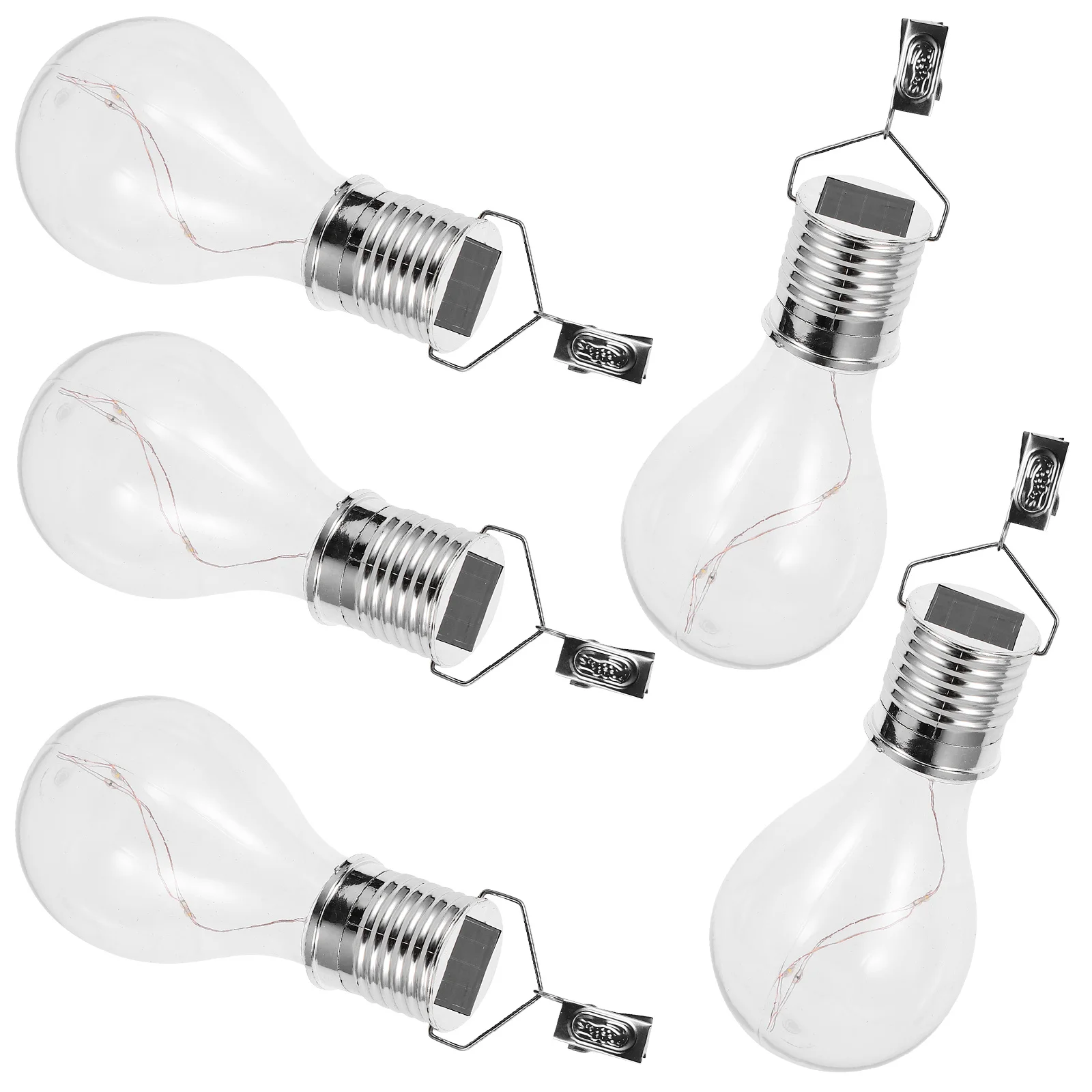 5 قطعة المصابيح الشمسية معلقة Led أضواء في الهواء الطلق مصباح الحديقة لساحة فناء الحديقة ديكور كليب على تعمل بالطاقة الشمسية ضوء لمبة استبدال