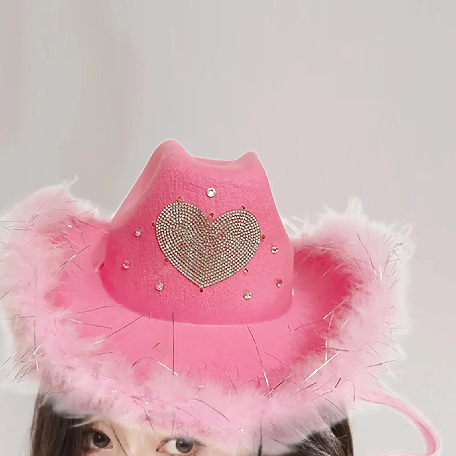 Pink Cowgirl Hat Novelty for Women, Teenage Girls Decorative for Theme Costume Party Role Playing Holidays Festivals Fancy Dress