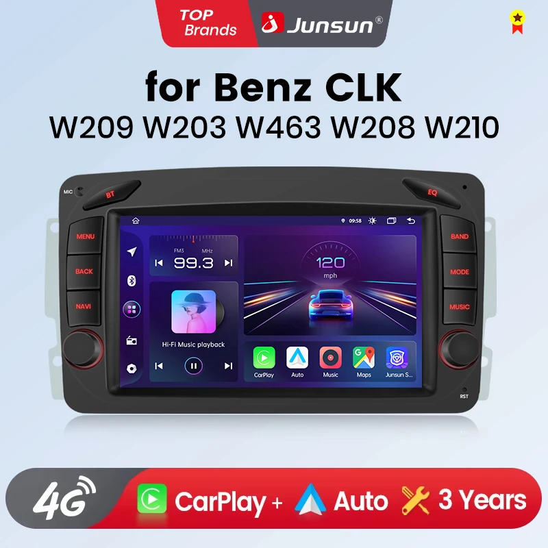 Junsun CarPlay Android Auto Radio Für mercodes Benz CLK w209 E W210 C W203 SLK R170 M W163 Vito W639 1998-2006 4G Auto Multimedia