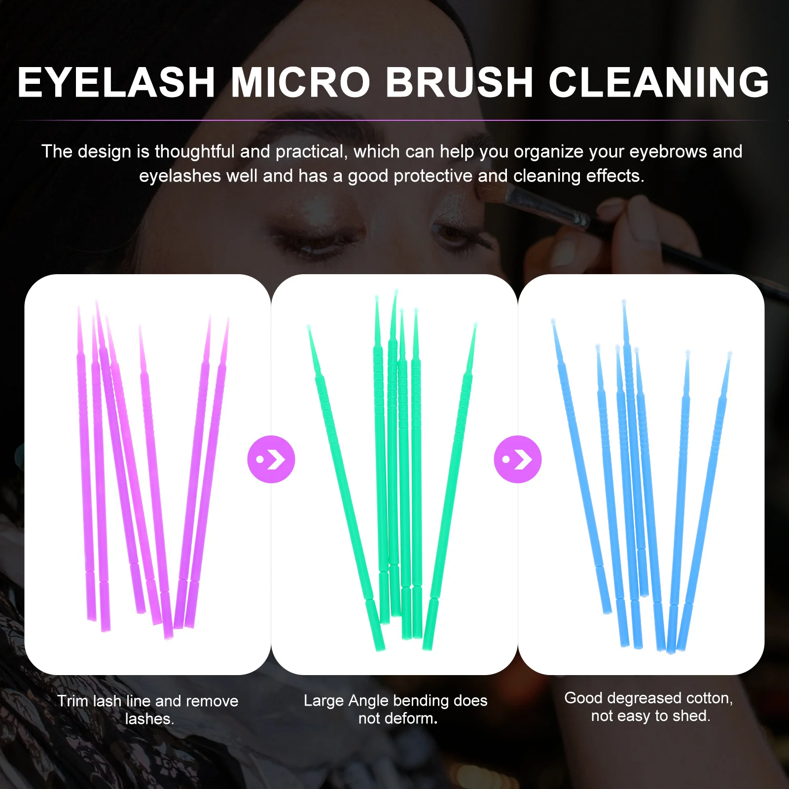 

600Pcs Eyelash Grafting Brushes Simple Eyebrow Cleaning Tool Convenient Eyelash Makeup Brush Tool Beauty Accessories
