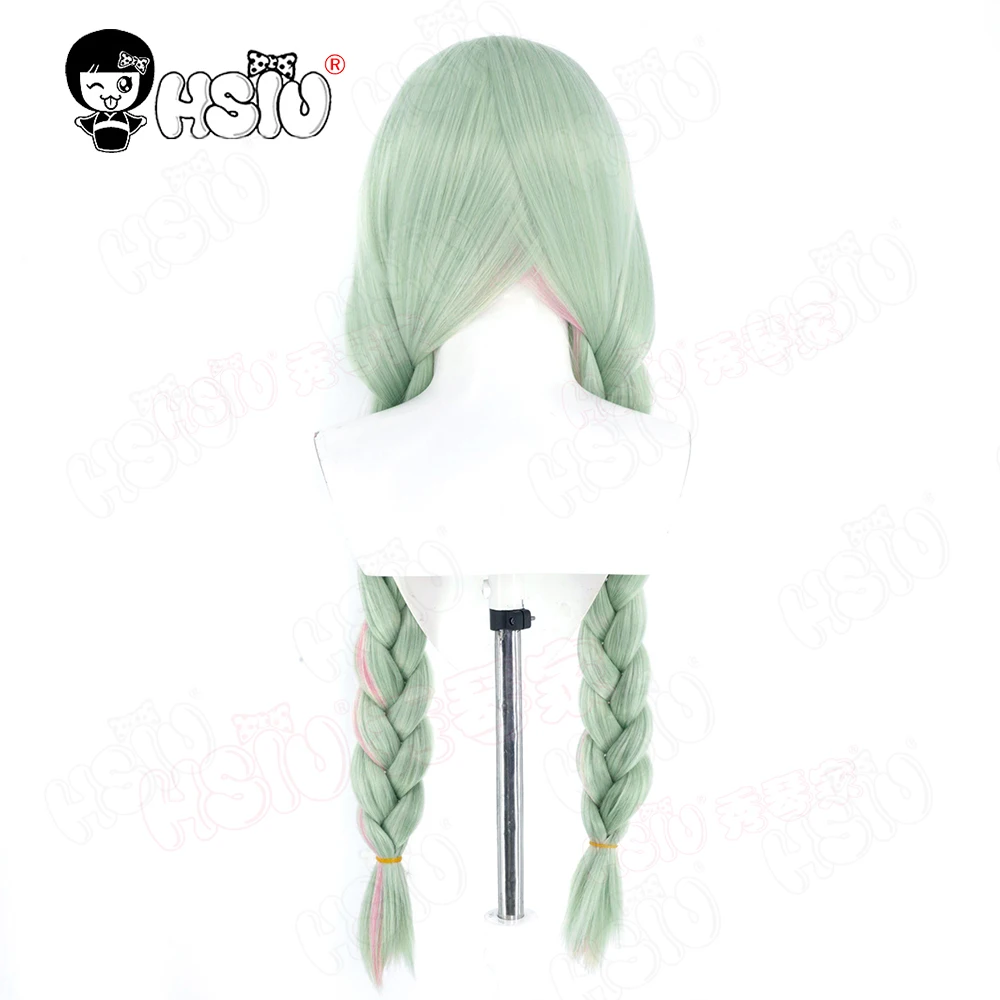 Peruka Cosplay Phrolova, peruka syntetyczna z włókna 「HSIU」95CM, długa peruka w kolorze niebiesko-szarym z mieszanką szarości i różu + czepek pod perukę, peruka cosplay z gry Wuthering Waves