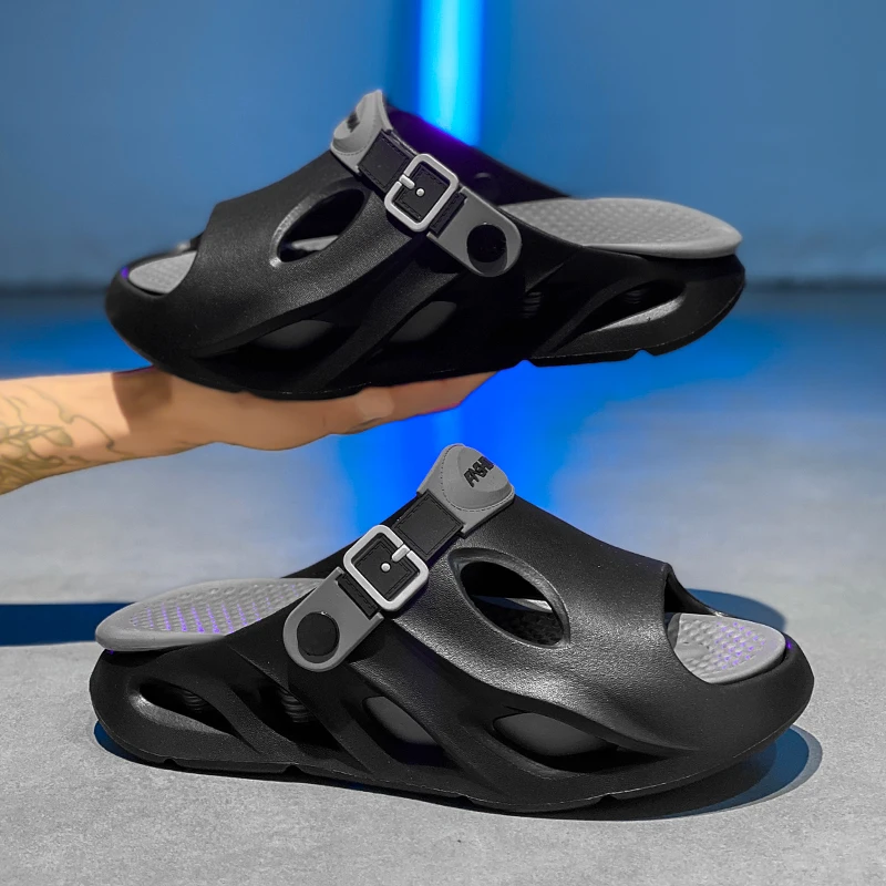 

Летние мужские уличные сандалии, тапочки, пляжные удобные мягкие шлепанцы, сабо, мужская повседневная обувь, садовая обувь, мужские пляжные сандалии для воды