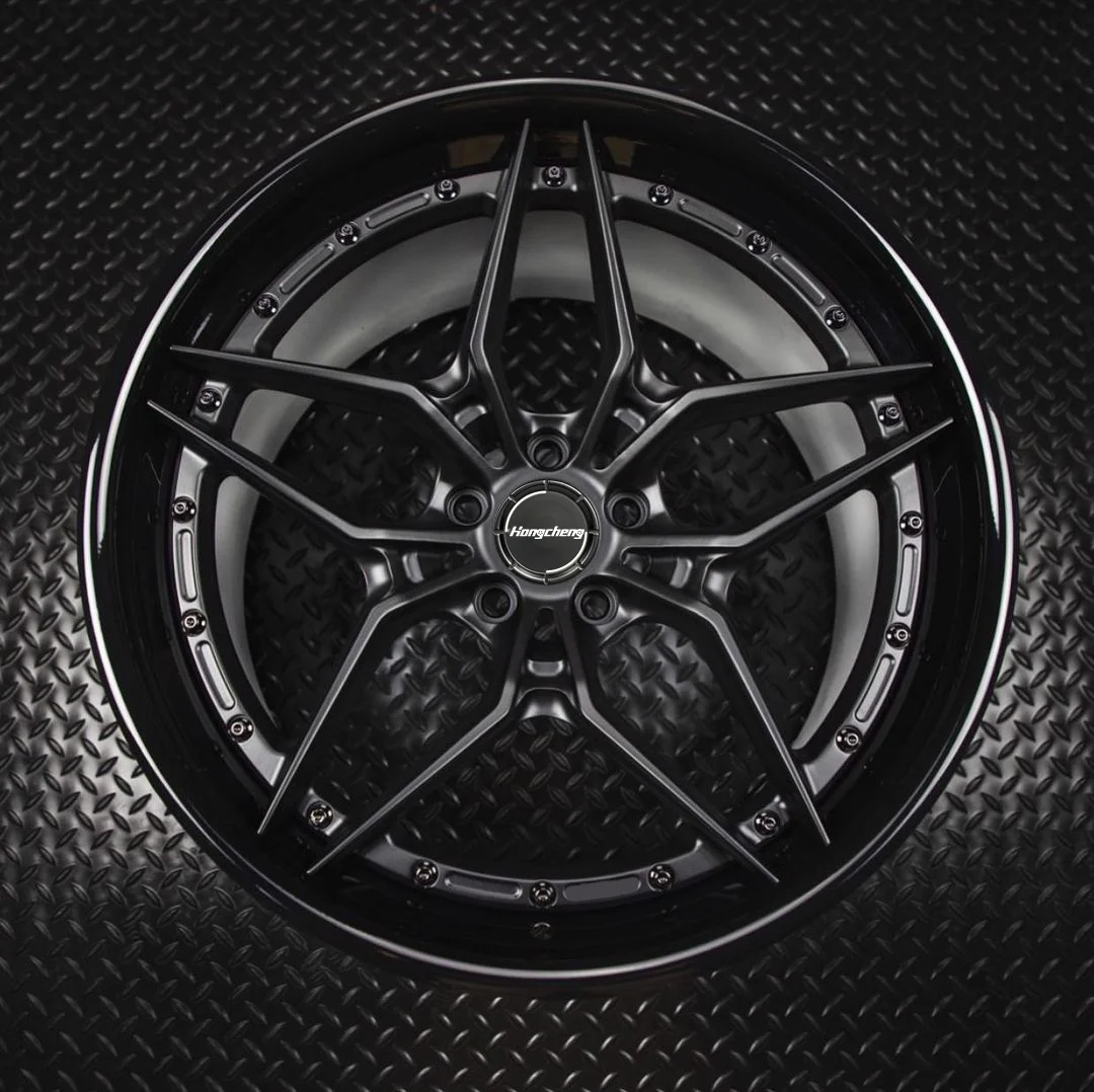 New model of 26 2 Piece Wheels 20 21 22 24 26 Inch Racing Car Wheels 5x112 5x120 5x114.3 Custom Brushed Black  Gold Forged Rims