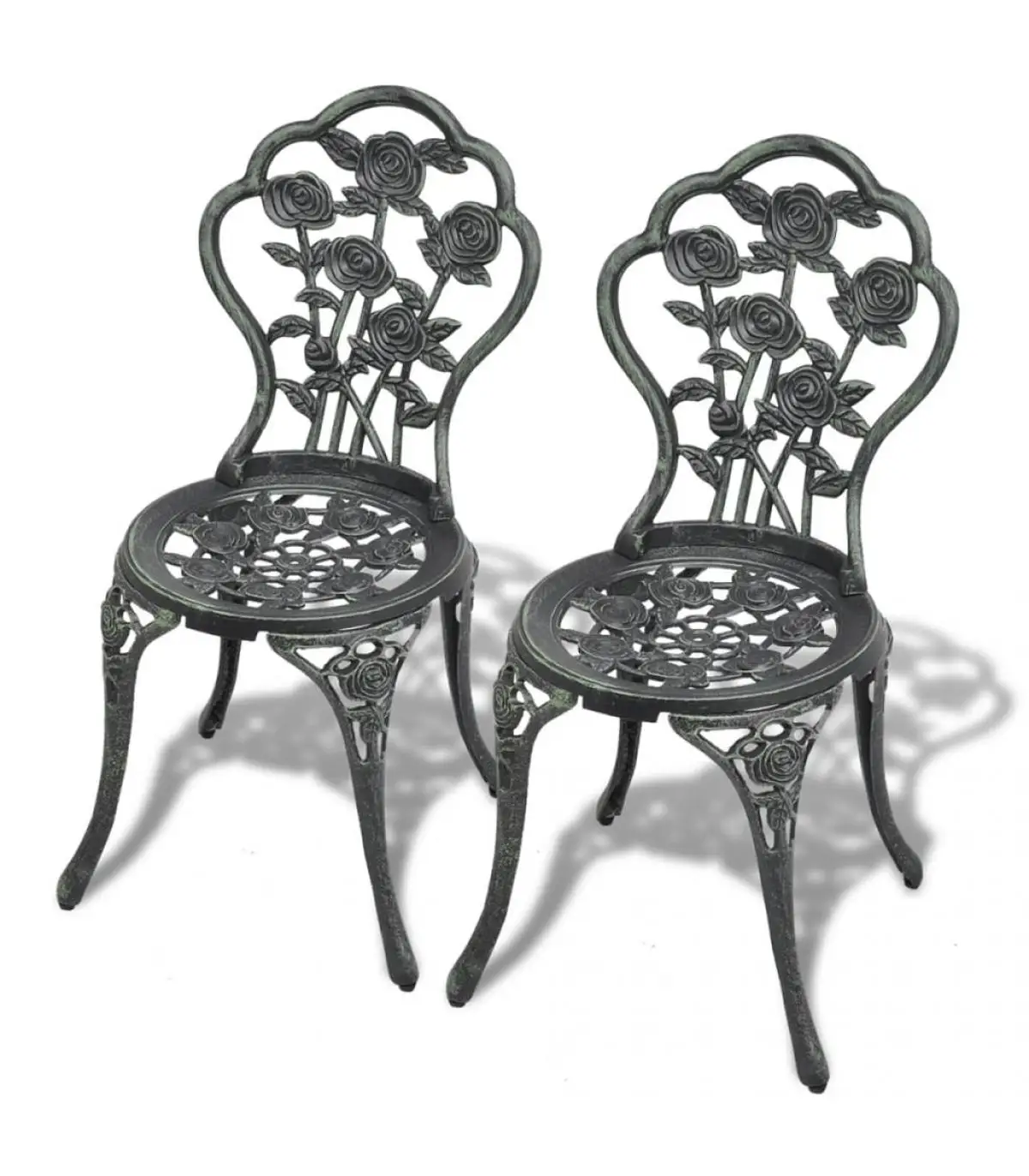 Garden chairs Bistro Garden chairs 2 pcs Green cast aluminum