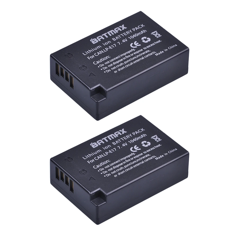 Batmax LP-E17 LP E17 Camera Battery+LCD Dual USB Charger for Canon EOS R8 RP R10 R50 M3 M6 200D 750D 760D T6i T6s 800D 8000D X8i