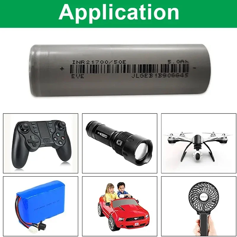 1-20 قطعة EVE 50E 21700 4800mah CDR 15A 3.7 فولت 3C بطارية قابلة للشحن خلية بطارية ليثيوم عالية السعة للعب المصباح