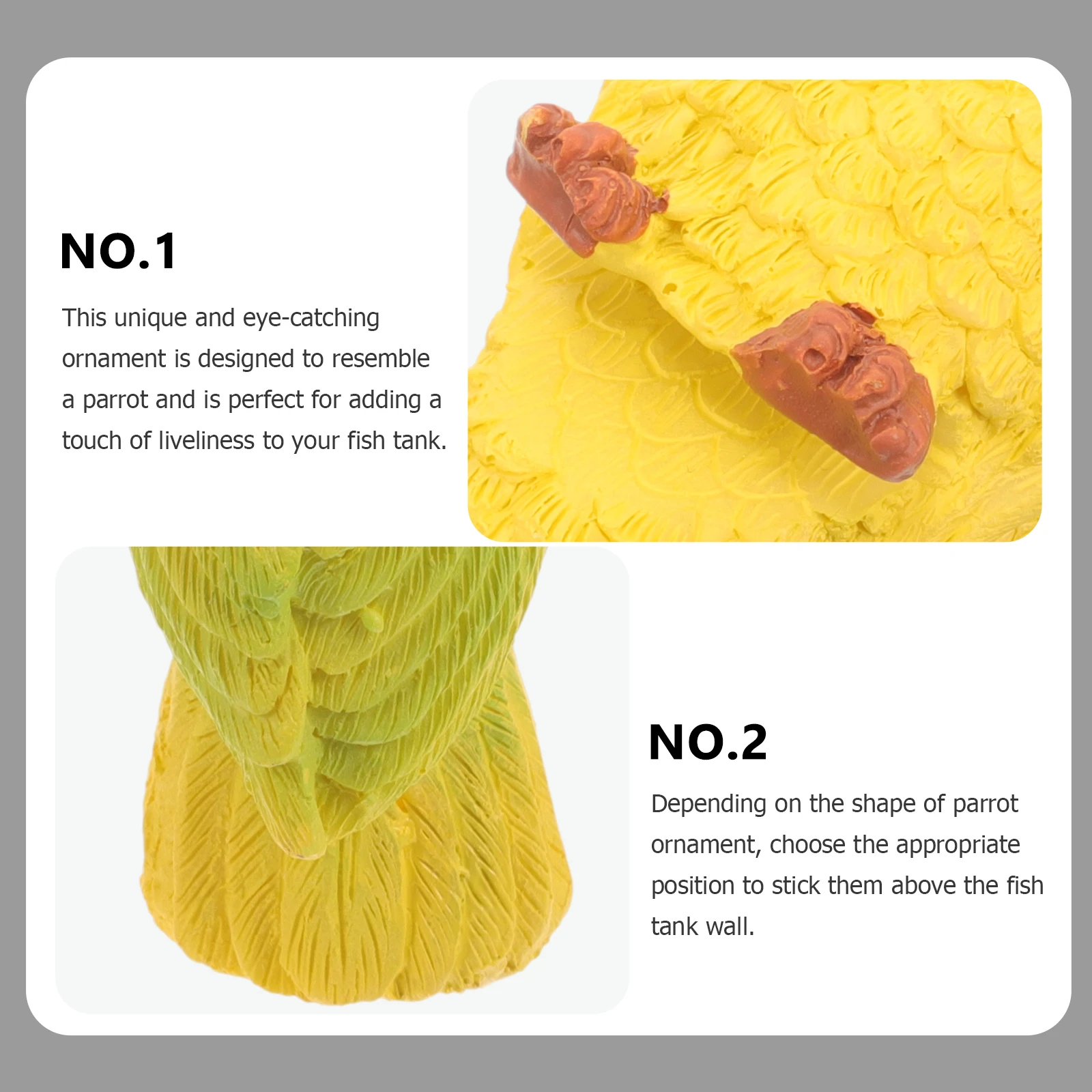 

Creative Parrot Aquarium Decor Durable Resin Mini Fish Tank Hanging Ornament Eye-Catching Adornment Parrot Figurine Aquarium