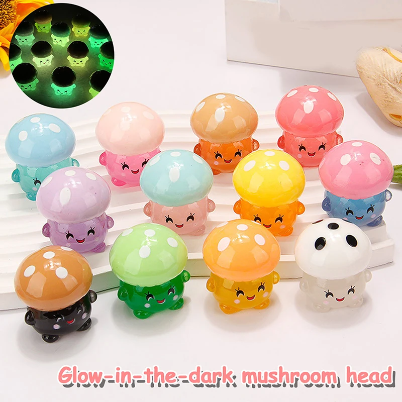 Luminous Mushrooms Garden Decoration Miniature Mushroom Fairy Garden Accessories Glow At Night Moss Microlandscape