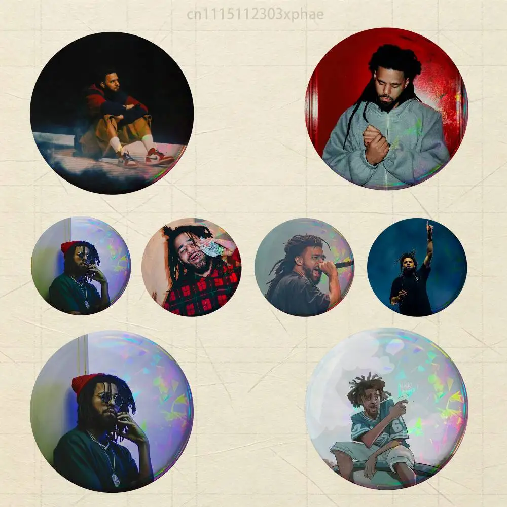 Rapper Jermaine Lamarr J.Cole HD Print Badges Pretty Round Display Brooches IP merchandise 32mm 58mm 75mm 44mm 25mm