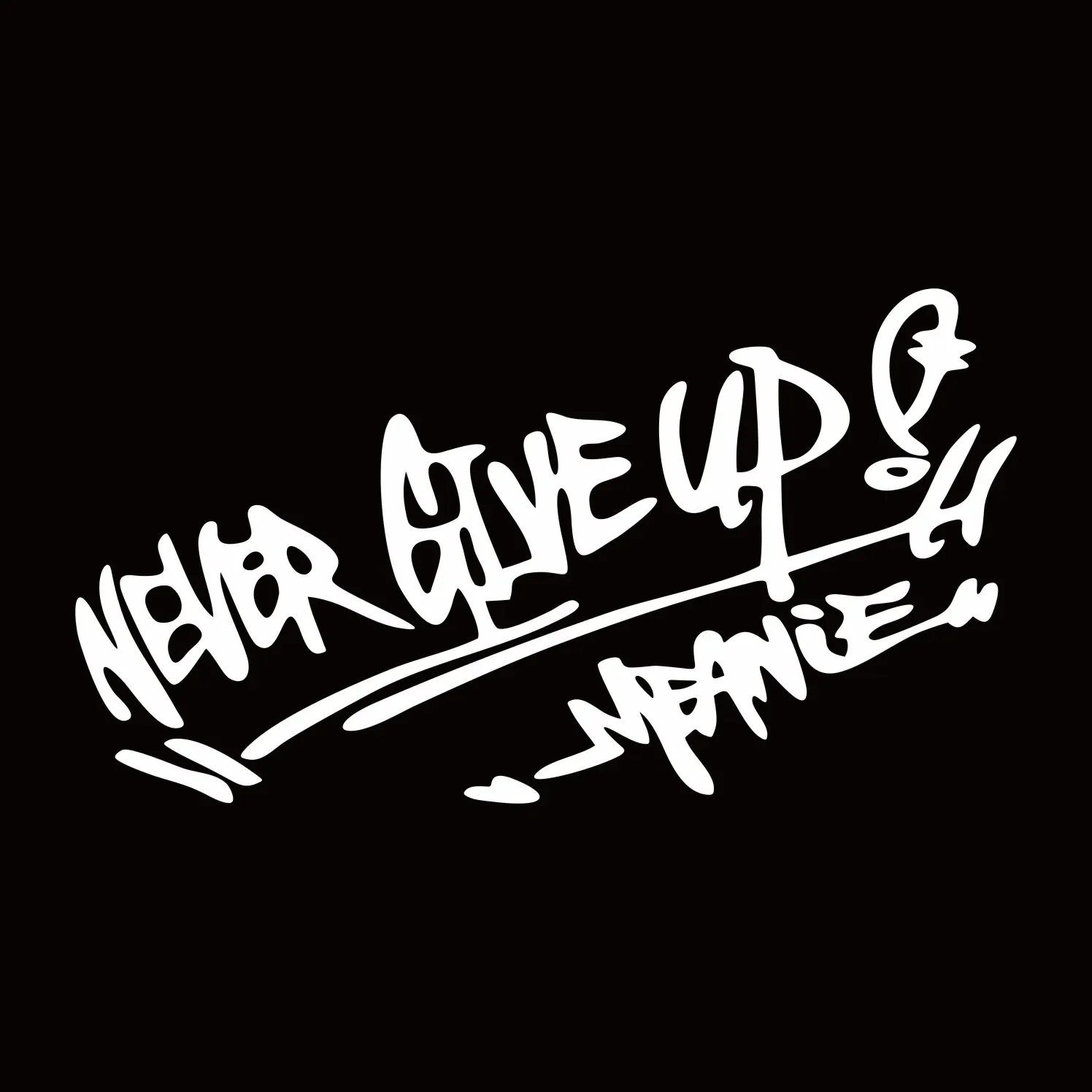 New Design Letter Creative Motorcycle Stickers Never Give Up Car Reflective Stickers Waterproof Applique Car Accessories, 14cm