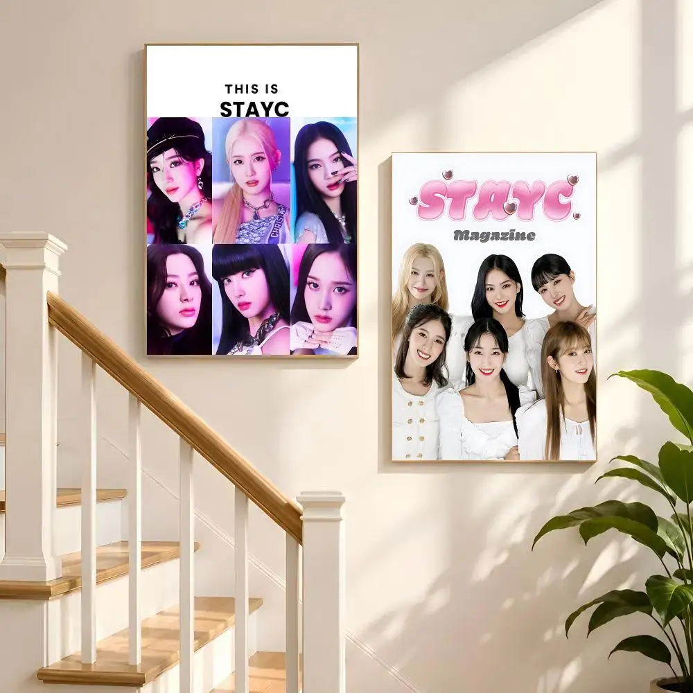 Pop Band Kpop g-Group STAYC Poster Self Adhesive Wall Art Decor for Bedroom Living Room Office Home Decor Gift - view 3