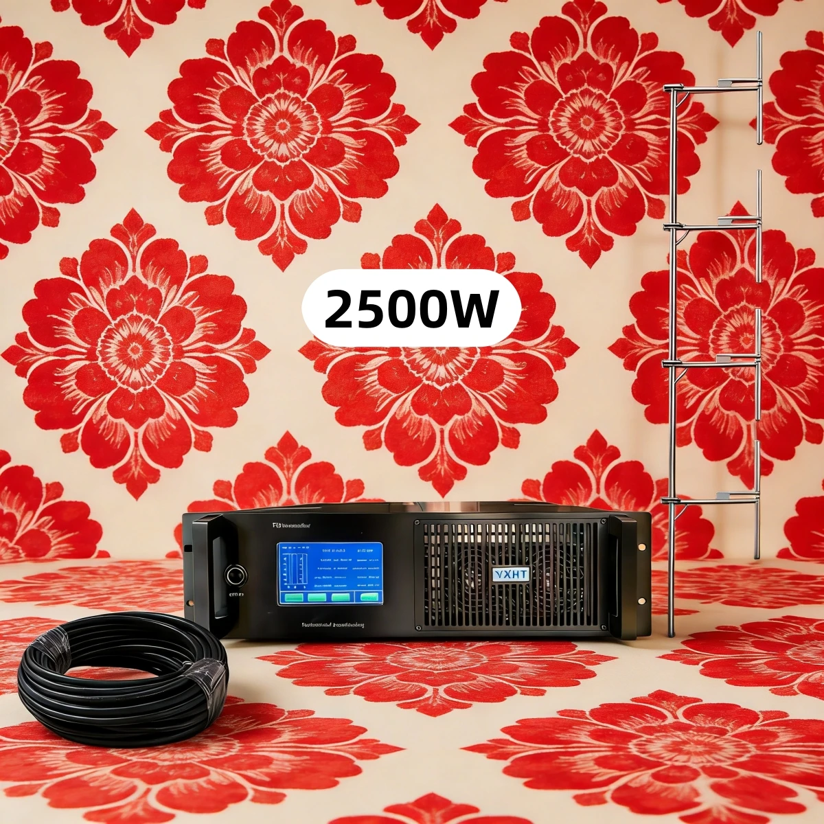 

2.5KW(2500W) FM Transmitter + Antenna & Cable, Remote Monitoring, for School, Emergency Broadcast & Wireless Network Coverage