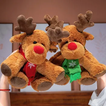 Scarf Reindeer Plush Toys Fluffy Soft Christmas Party Atmosphere Decoration Exquisite…