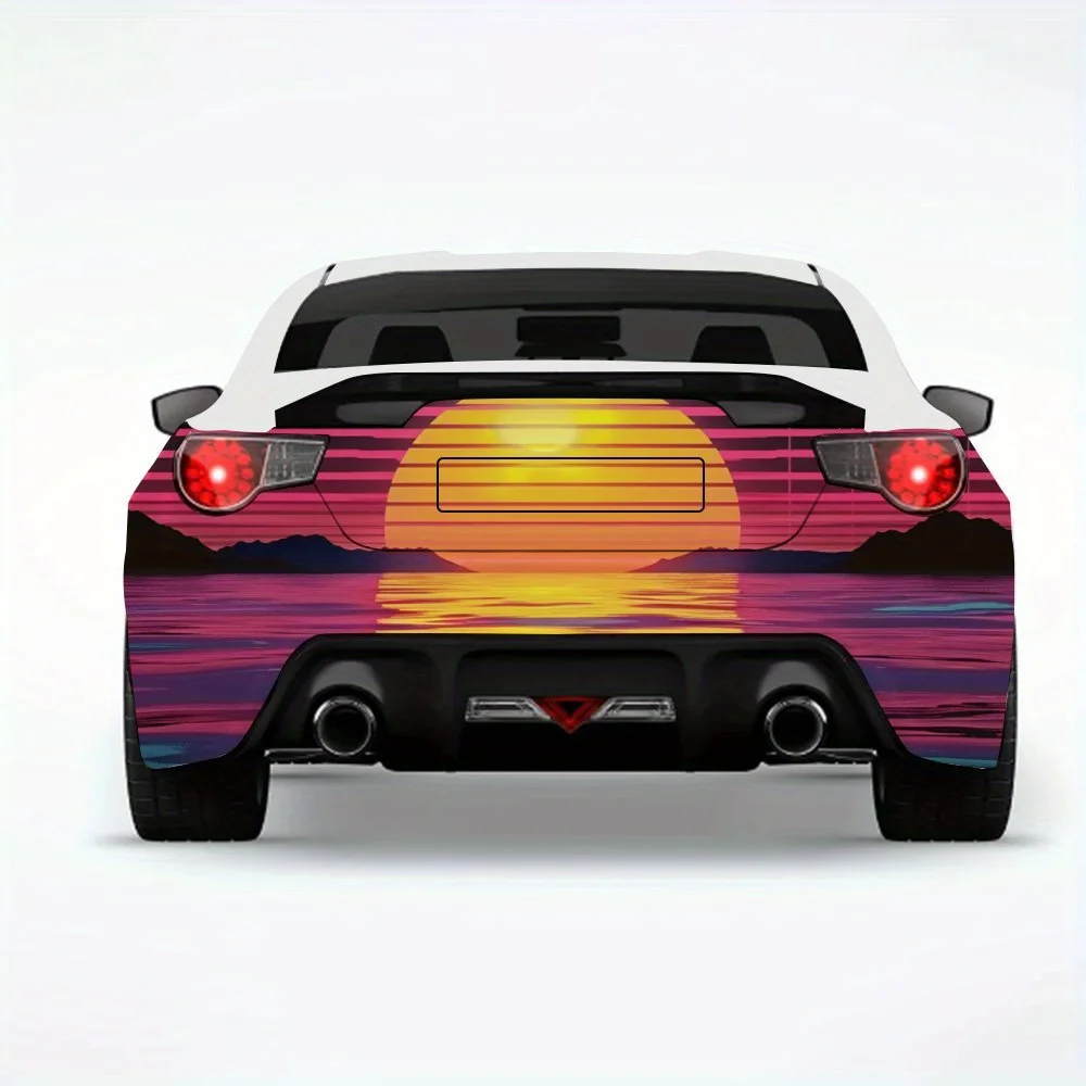 

Наклейка на автомобиль с закатом - виниловая наклейка на заднюю часть автомобиля, водонепроницаемые самоклеящиеся виниловые наклейки для хвоста и бампера автомобиля, украшение Prote