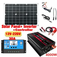 110V/220V Solar Panel System 18V18W Solar Panel+30A Charge Controller+4000W Modified Sine Wave Inverter Kit Power Generation Kit