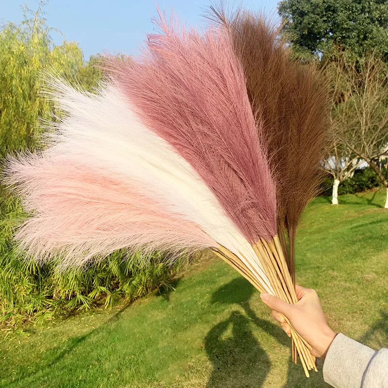 

1Pcs 70cm Artificial Pampas Grass Bouquet Fake Reed Plant Dried Flower DIY Vase Rabbit Tail Grass Wedding Home Living Room Decor