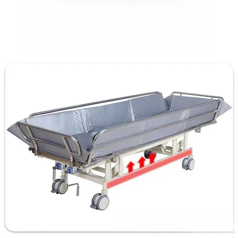 

Nursing home Paralyzed elderly Electric bath bed Multifunctional movable patient bath bed