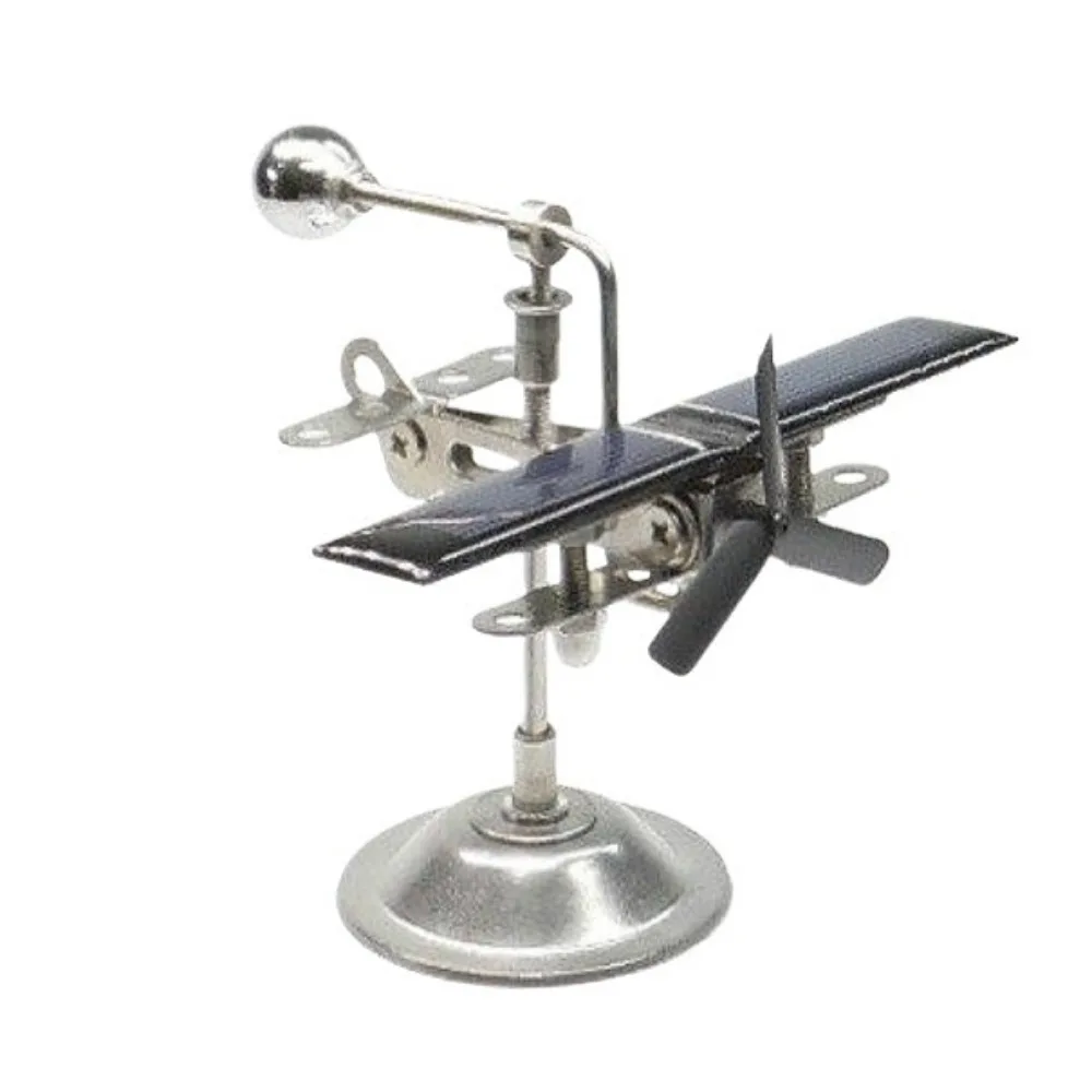 Solar Powered Car Mounted Airplane Ornament Balancing Rotating Airplane Creative Gift Metal Solar Powered Car Decoration