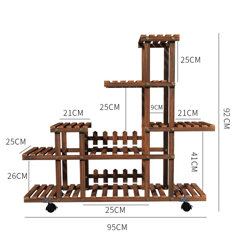 Portafiori da balcone per uso domestico in legno massello multistrato per interni ed esterni succulente vaso da soggiorno Bonsai appeso tavolo Rack