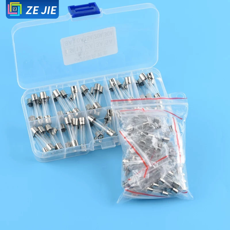 Glass Fuse Tube Fuse Link 520mm / 630mm, 250V, 0.5A/1A/2A/3A/4A/5A/10A