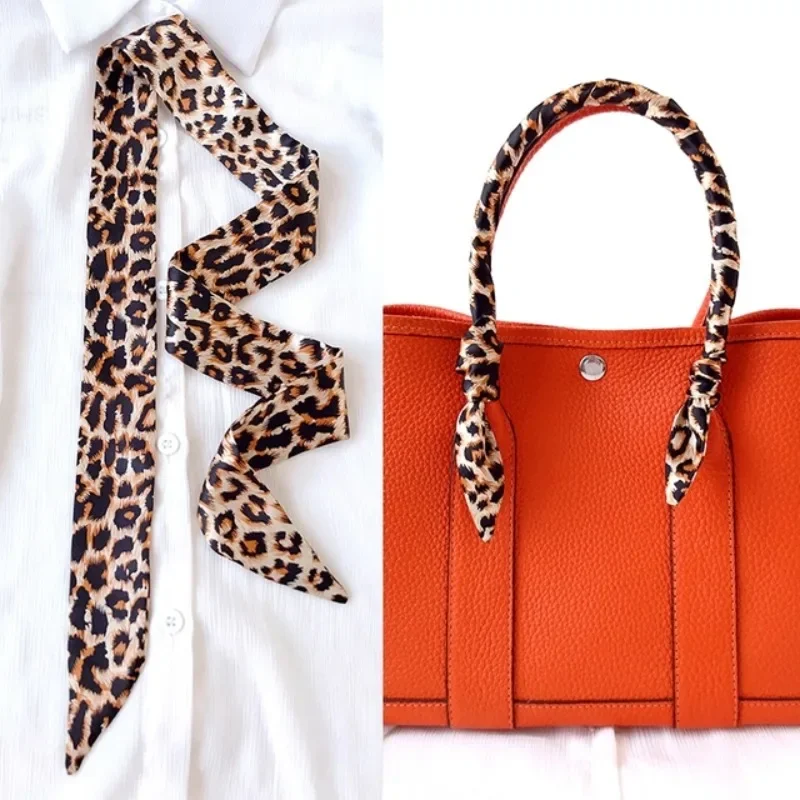 Skinny Long Hair Strip Women Silk  Bag Handle Ribbon Scarf Neck Scarves Handle Ribbon Hairband Headscarf Scarves Bags for Women