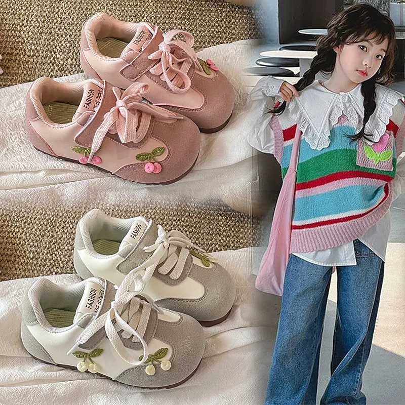 Girls' Sports Shoes 2026 Autumn New Item Children's Soft Soled Casual Shoes Women's Baby Middle And Small Children's Board Shoes