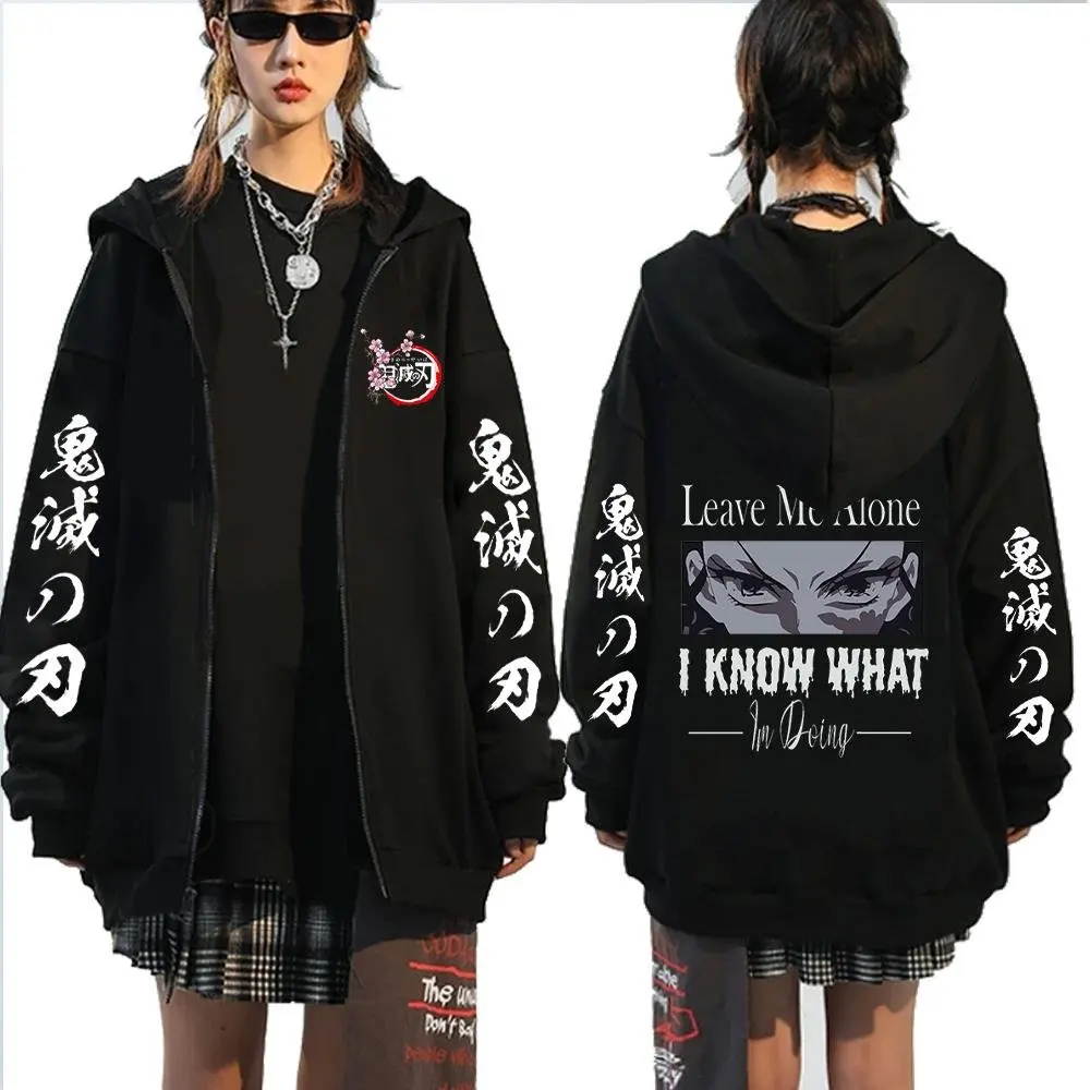 

Unisex Demon Slayer Anime Hooded Jacket Women Men Streetwear Casual Zip Up Coat Japanese Graphic Print New Spring Autumn Fashion