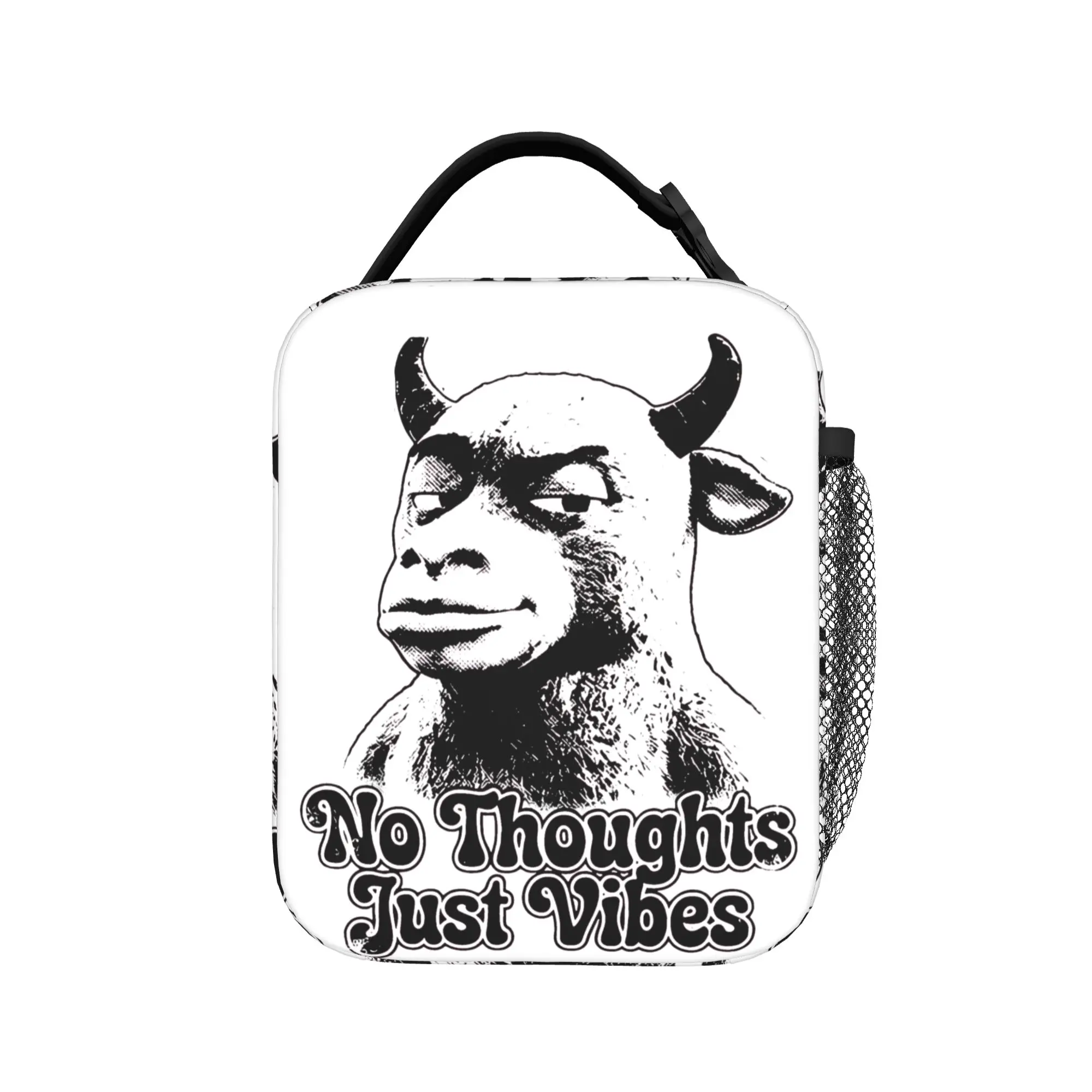 Niu Lai -- No Thoughts Just Vibes Insulated Lunch Bag Leakproof  Lunch Container Cooler Bag Tote Lunch Box Beach  Travel