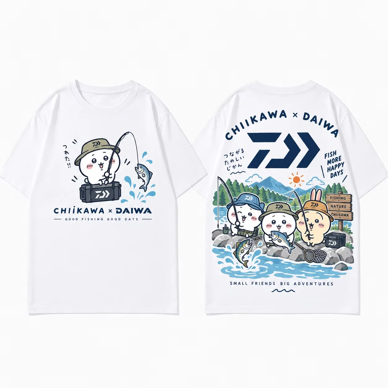 Japanese Anime Chiikawa Valentine Couple T-shirt Usagi Ji-i Print Unisex Loose Cotton Casual Kawaii Short Sleeve Tee