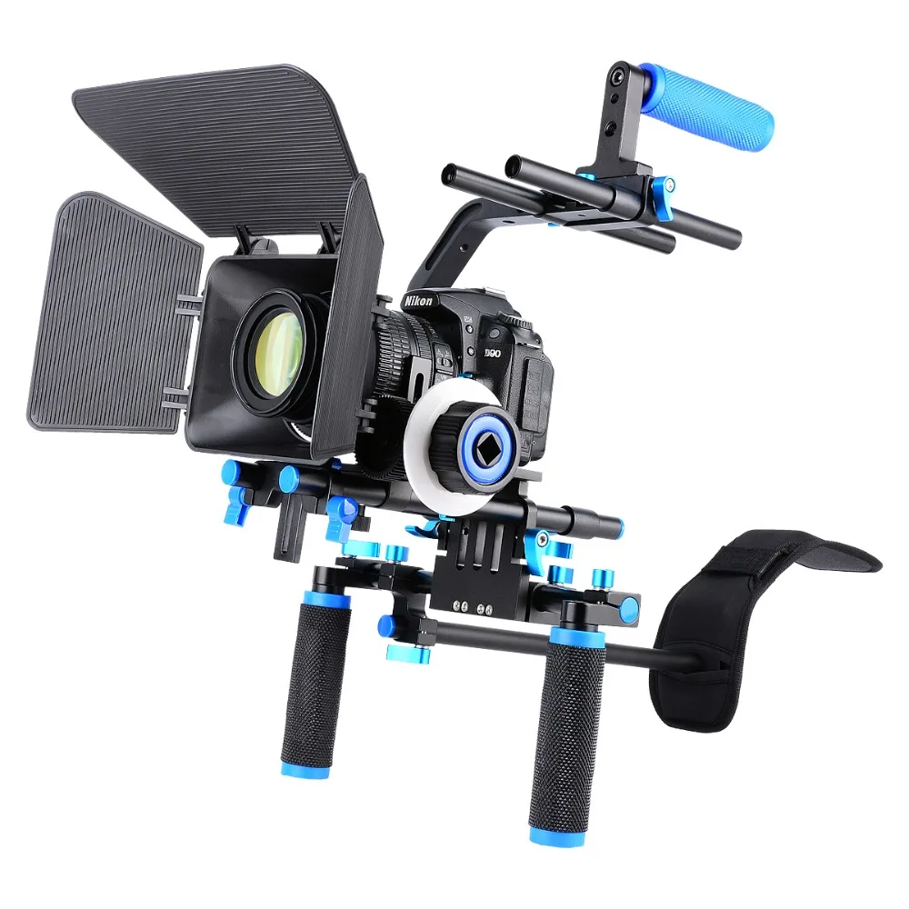 

YELANGU Camera DSLR Shoulder Mount Rig With Quick Release Baseplate, Follow Focus, Matte Box