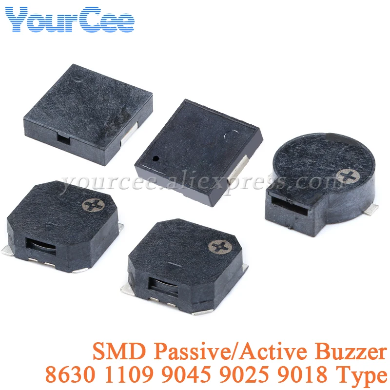 5pcs SMD Magnetic Piezo Loudspeaker Speaker Buzzer 8630 1109 9045 9025 9018 5020 1230 9032 7525 8630 Passive 9650 Active